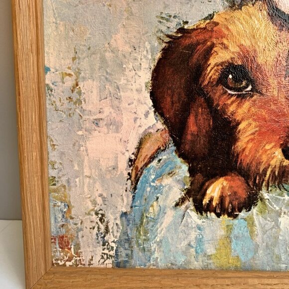 Vintage Medeiros Boy with Dog Signed Framed Print - Picture 5 of 7